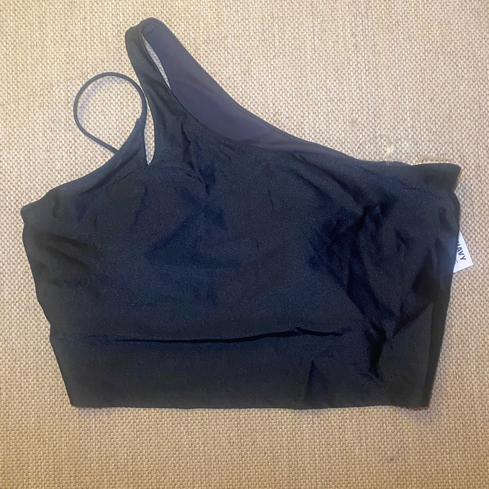 Old navy one shoulder strappy shorts bra plus size NWT black